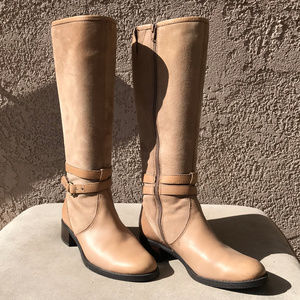 Etienne Aigner tan suede & leather boots sz 7.5